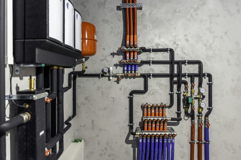 Modernes Hydraulikschema einer Heizung